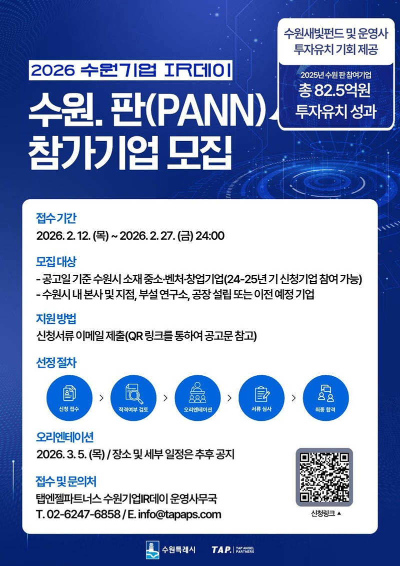 사본 -3. ‘2026 수원기업 아이알(IR)데이 수원.판(PANN)’ 참가 기업 모집 small.jpg